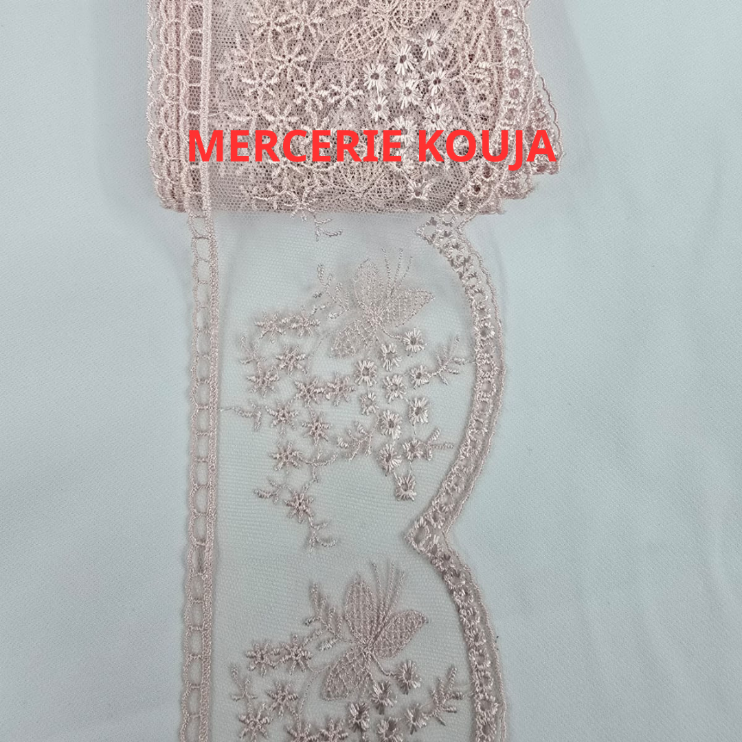 DANTELA POLIESTER CU TIUL 8CM