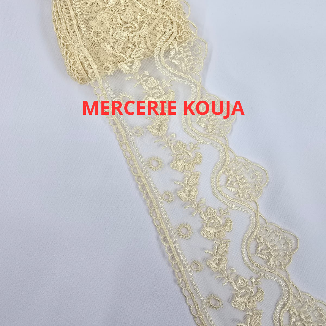 DANTELA POLIESTER CU TIUL 9CM