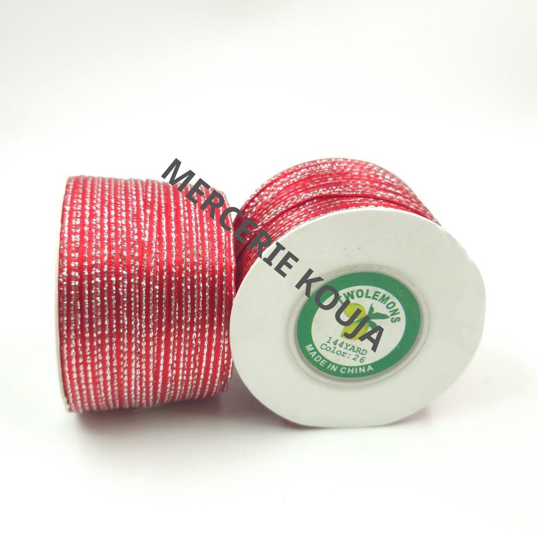 BANDA SATEN CU FIR ARGINTIU LAME