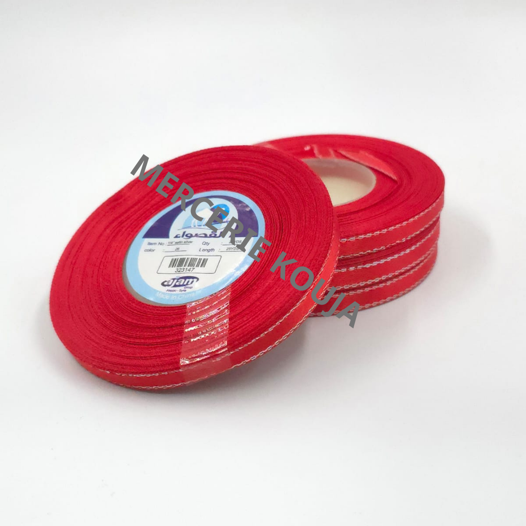 BANDA SATEN CU FIR ARGINTIU LAME