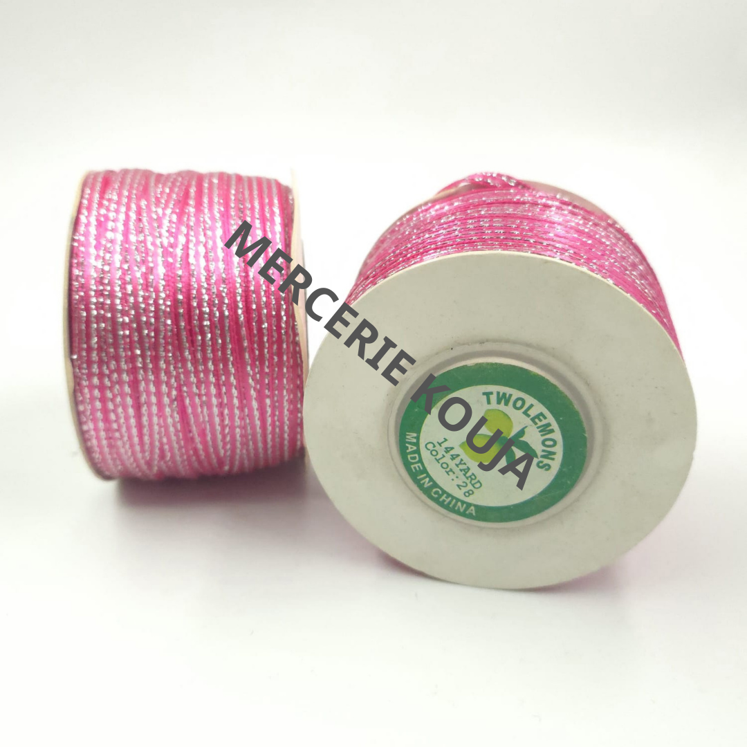 BANDA SATEN CU FIR ARGINTIU LAME