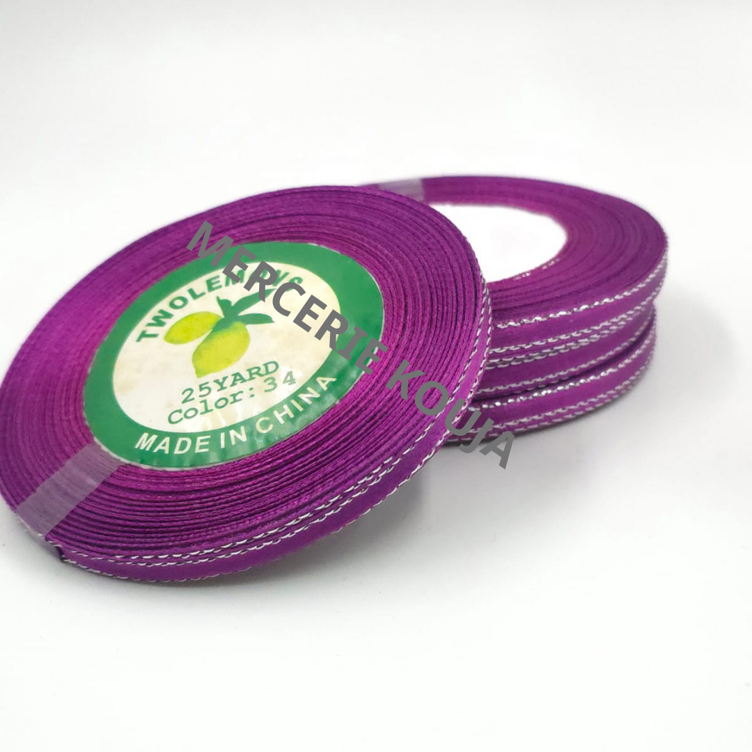 BANDA SATEN CU FIR ARGINTIU LAME