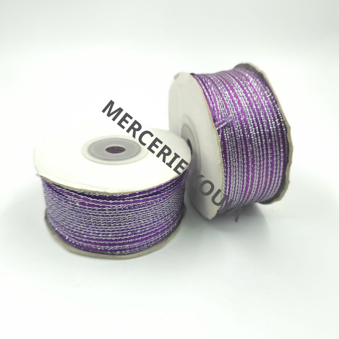 BANDA SATEN CU FIR ARGINTIU LAME