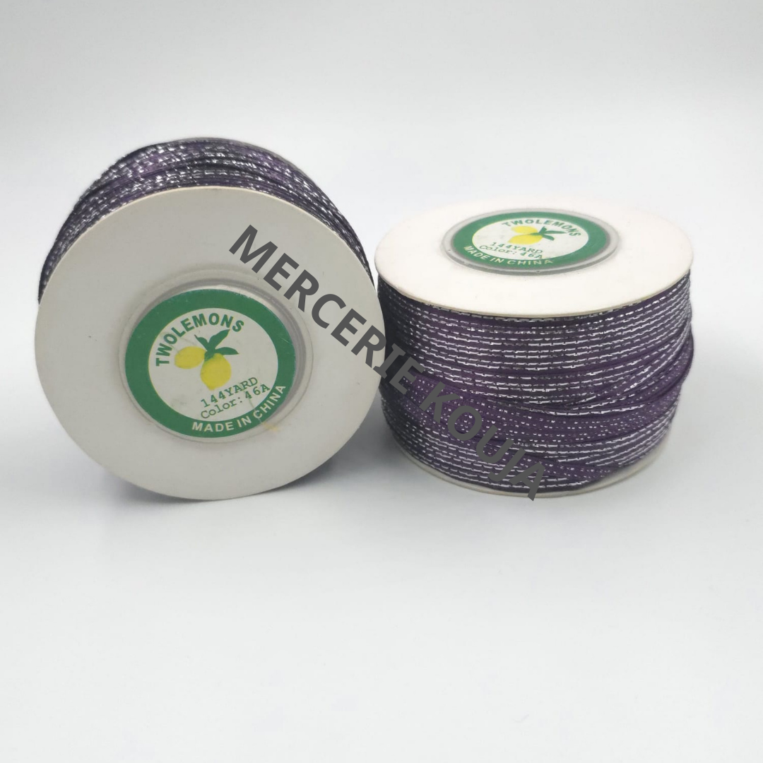 BANDA SATEN CU FIR ARGINTIU LAME