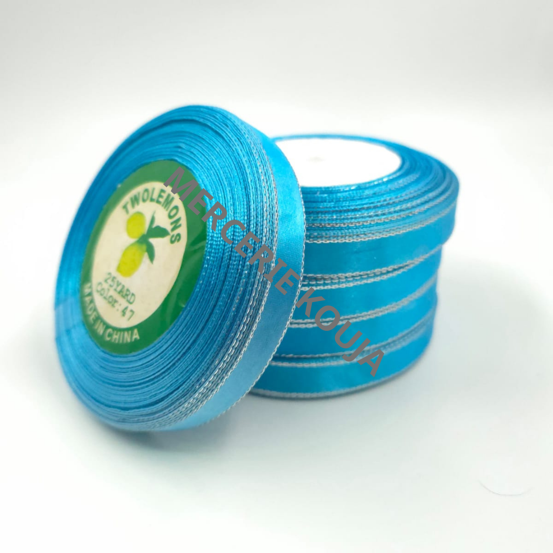 BANDA SATEN CU FIR ARGINTIU LAME