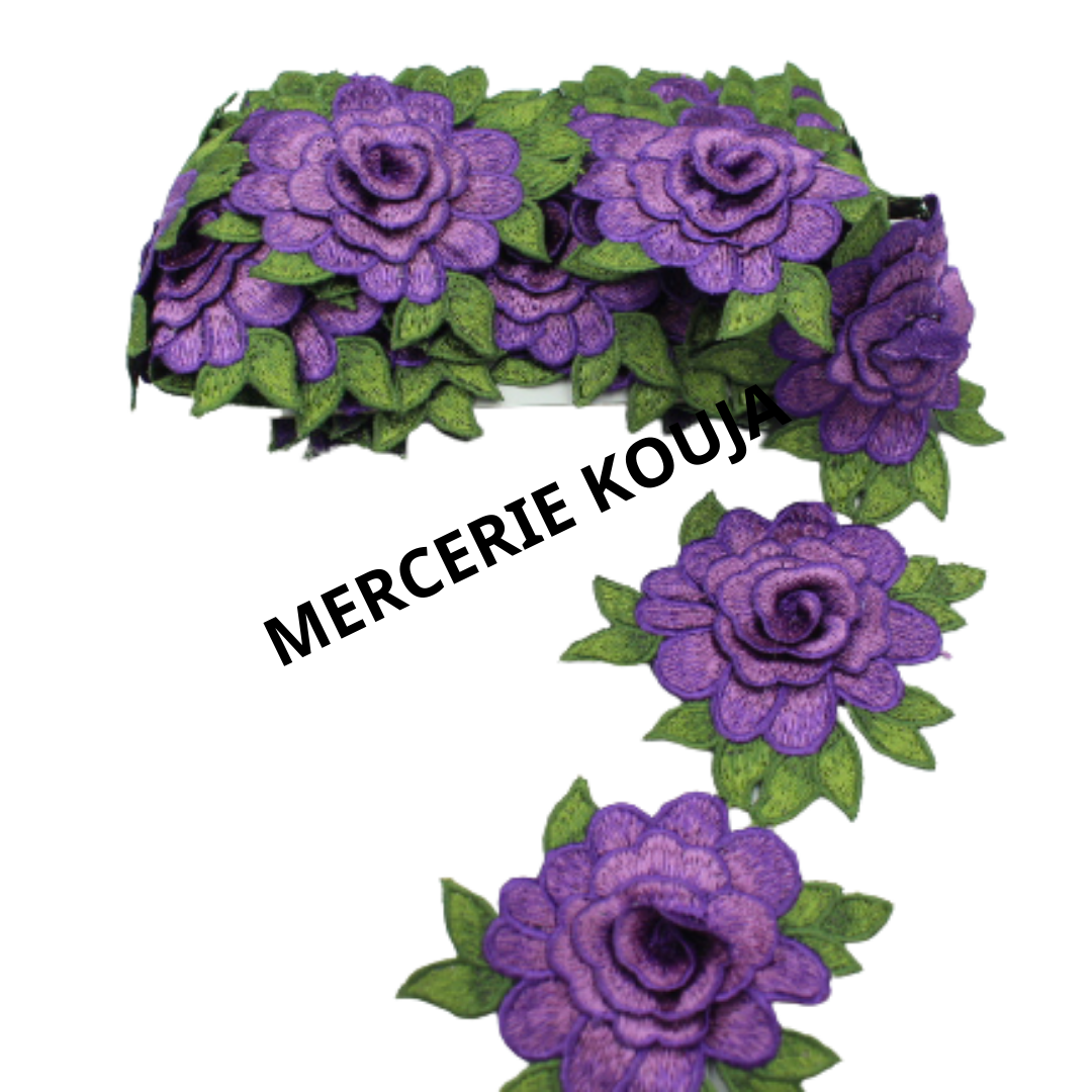 DANTELA POLIESTER MODEL TRANDAFIR 10CM