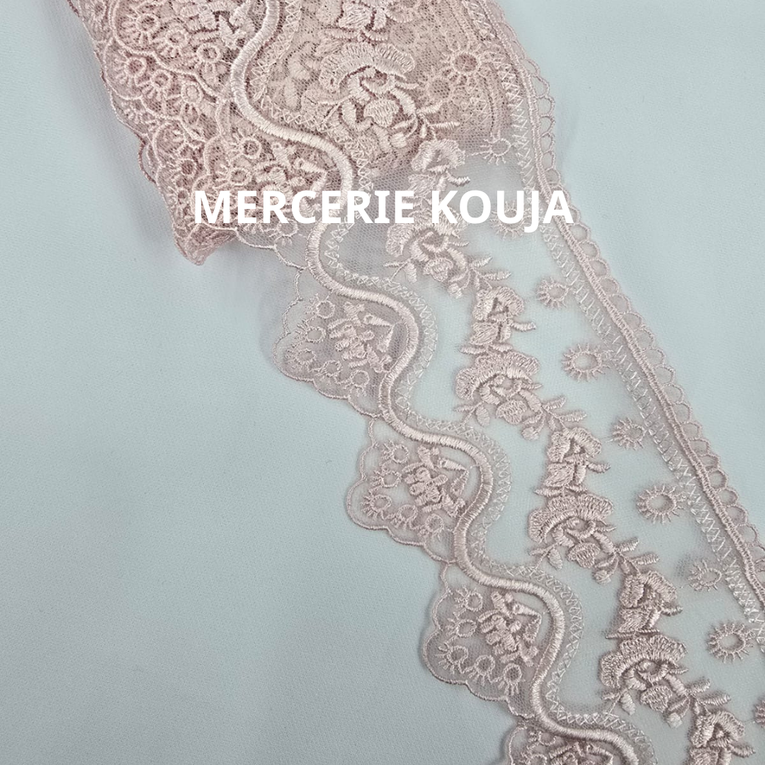 DANTELA POLIESTER CU TIUL 9CM