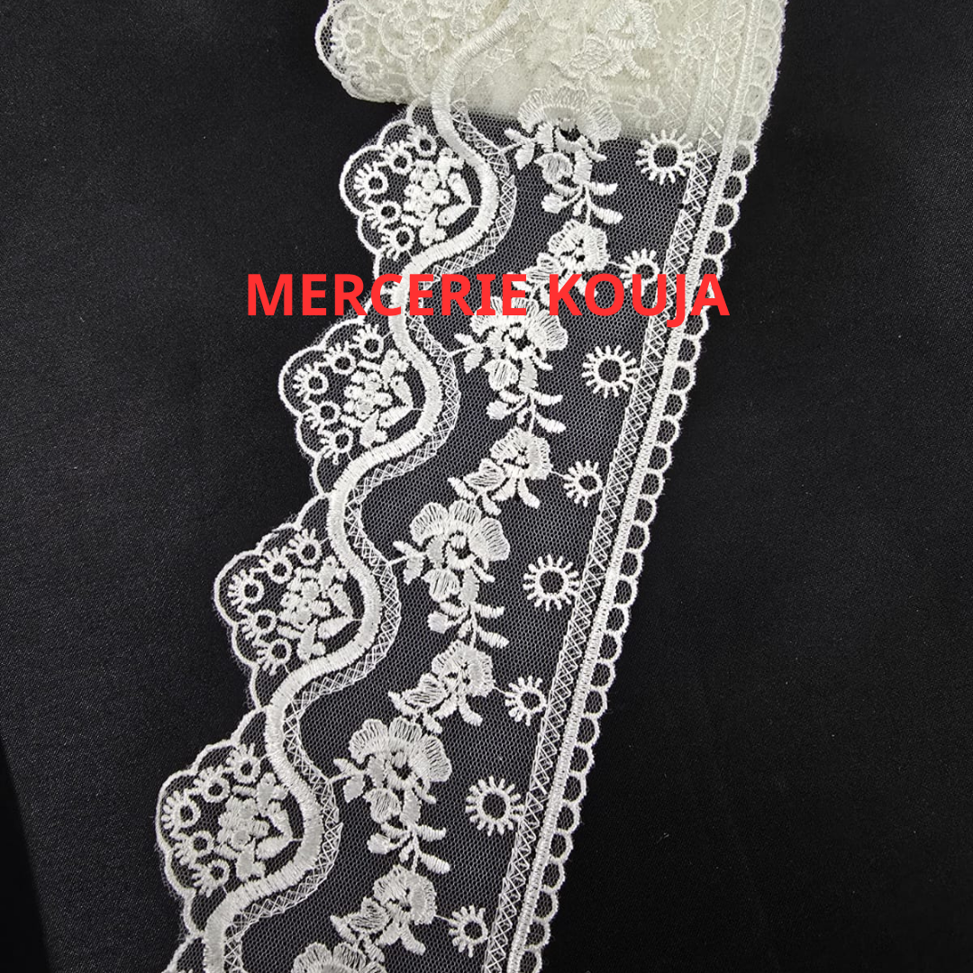 DANTELA POLIESTER CU TIUL 9CM