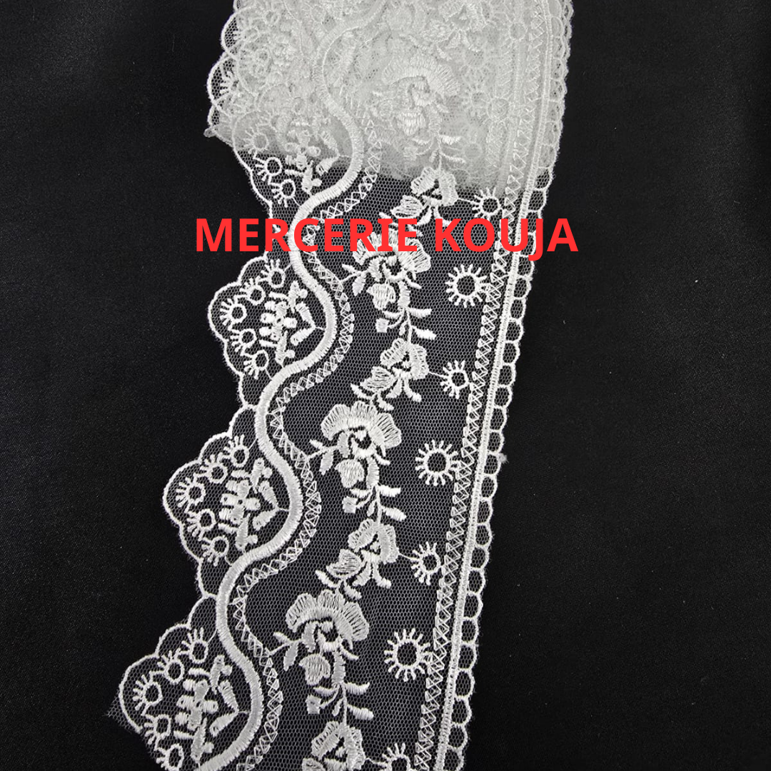 DANTELA POLIESTER CU TIUL 9CM