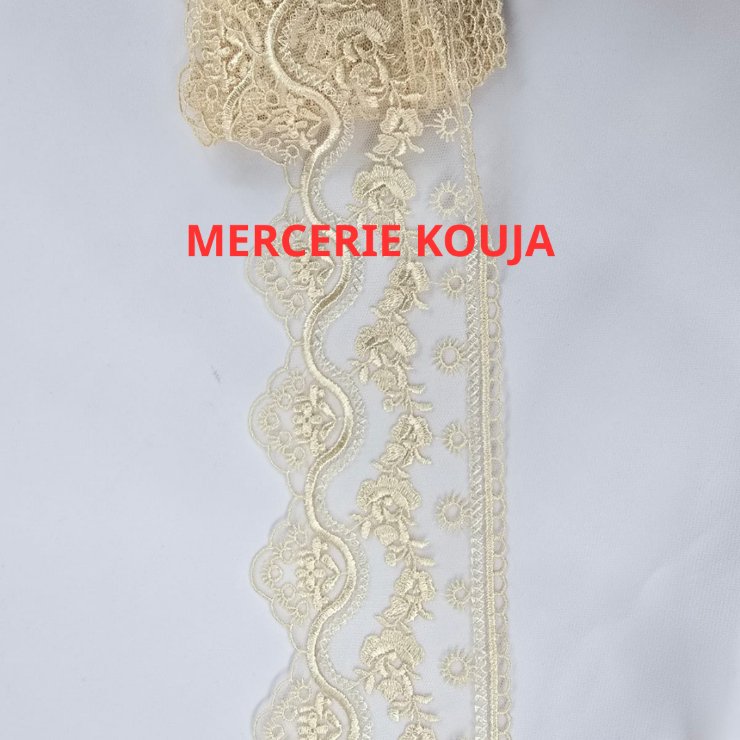 DANTELA POLIESTER CU TIUL 9CM