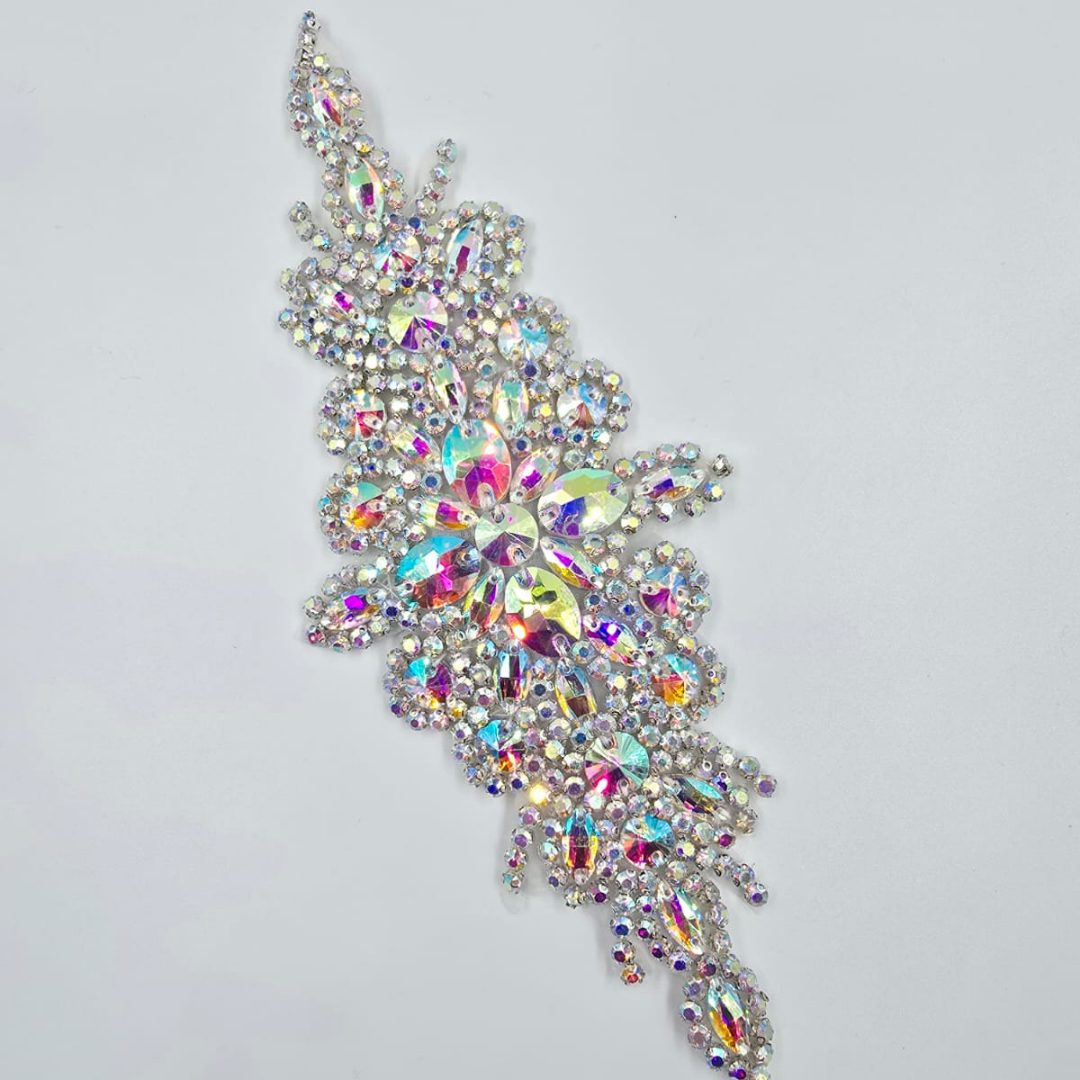 APLICATIE TERMOADEZIVA CU CRISTALE 24X9CM